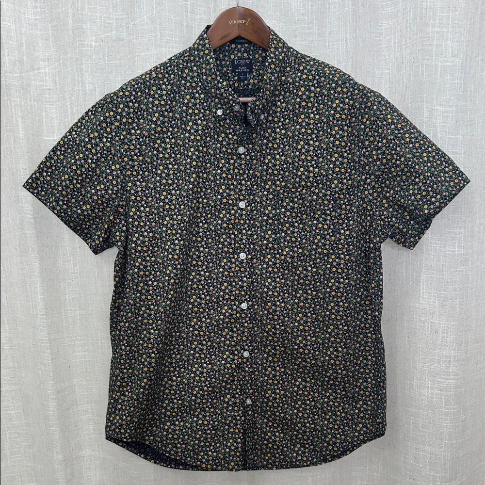 J.Crew Men’s Floral Short Sleeve Button-Up Shirt Size Large Excellent Condition